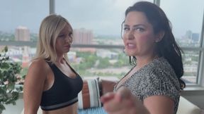 Wife vs Personal Trainer (4K MP4) Zoey Chanel and Tilly McReese: Wrestling, Breast Smother, Various Wrestling Holds