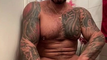 Suck my nipples, suck my feet and swallow my cock bitch - BBC LATINO BIG MUSCLE PORNSTAR