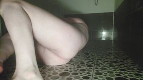 Pretty Femboy Having Bath Colorful Lights Ambience Big Natural Tits