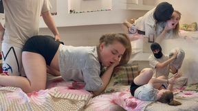 Tickle Fight & Pillow War Leads to Hot Dry Humping
