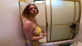 Stepmom shares a shower with stepson