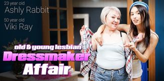 23 year old dressmaker Ashly Rabbit gets caught masturbating by GILF Viki Ray and she wants pussy