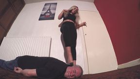 Sophie Black Leggings & High Heels Head Trample FLOOR CAM (4K)