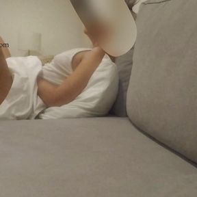 Caught masturbating on the couch