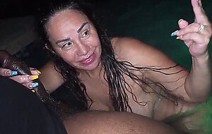 Queen rogue fucked at the pool in puerto rico!