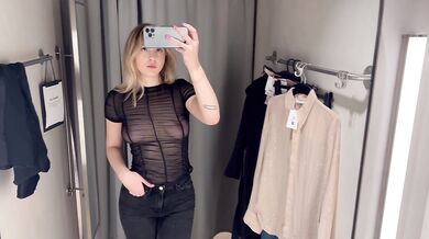 Transparent tops Try on Haul in the fitting room