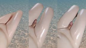 6 hot oil cumming in the water shiny thighs feminine delicious legs