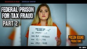 Federal Prison For Tax Fraud Part 2 - Accountant in prison for tax fraud has mugshots taken and is shackled barefoot in orange prison jumpsuit before being locked up in her prison cell -4K -MP4