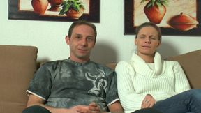 Stunning German sluts sharing big dick in hot threeway