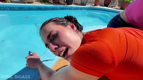 the poolside dare goes too far – oral, anal plugs & golden shower