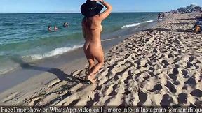 Fit Teen Queen Draws Crowd of Horny Men at Nude Beach