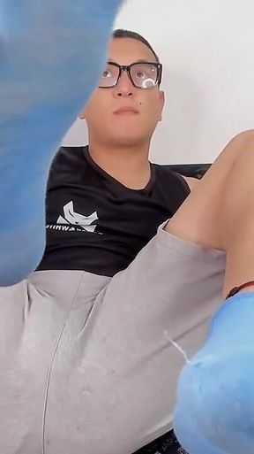 Love the Feet of Your Master Tomasstyl in Its Blue Sports Tights