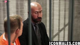 MILF Prisoner Fucked Hard By Twinks In Cell Block Threesome