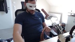 Master Dominates Useless Beta Male with Machine to Fuck Ass and Mouth with Cum Eating