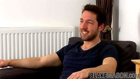 Handsome Brit jock Jason Stark wanking off after sex interview