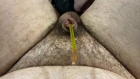 Me With a Homemade Catheter on Up My Penis Laying On My Couch