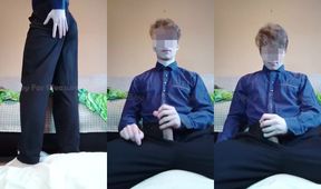 Teen Studs Fat Cock Erupts Gushing Cum On Blue Shirt