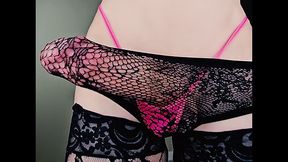 XXL Hard-on Trans damsel g-string erection compilation with she-creature Minka