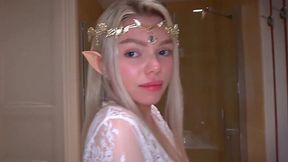 Creampied a pretty girl in an elf costume pov