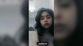 Collage desi girl Pressing her boobs nicly xxx desi video