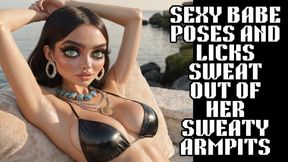 sexy sweaty armpit bikini babe licks sweat out of her armpit for you to enjoy smoking hot fetish!