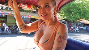 ”Huge boobs Thai MILF amateur picked up for rough ass pumping & more”