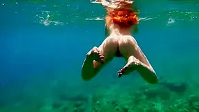 Fast Cum On Big Tits Underwater - Redhead Ginger Teen 18+ Naked Swim Handjob