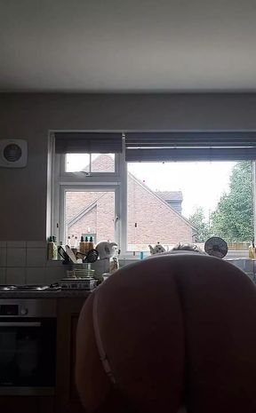 White sussies and bum in the kitchen today!