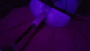 AriaCd fists time in fuckmachine in chastity cage