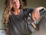 Brunette massage gun on TikTok live