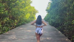 Blowjob with Cum in Mouth in a Beautiful Natural Landscape