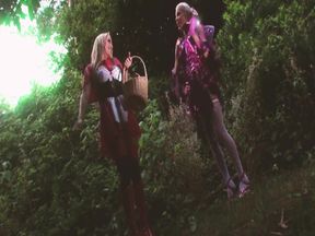 Sex Garden Scene-2_trio of Busty Blondes in Latex Lingerie Having Sex with a Man Dressed as a Werewolf