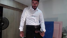 Daddy Masturbates and Cums After Coming Home From the Office