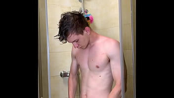 Skinny Boy with Big Dick take Warm Shower / Boy / Uncut / /