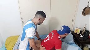 Upon returning from the court'my straight friend allowed me to penetrate his beautiful