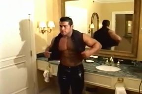 SEXY MUSCLE LEATHER PANTS