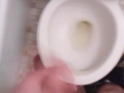Pissing in Toilet While Twisting My Own Genitals; Playing w/My SexSleeve