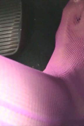 Sensual Pedal Pumping in My Pink Fishnets