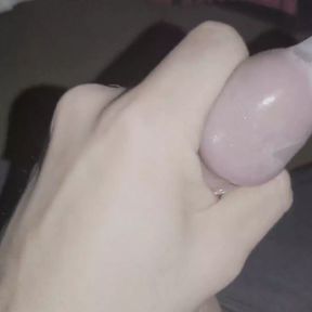 Cum in Condom, Jerking off in a Bed