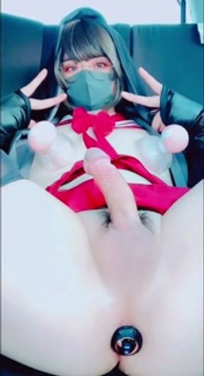 日本の男の娘は様々なtoyで遊びます