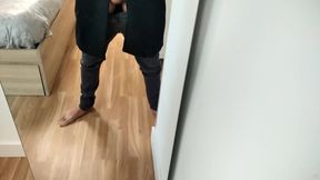 Elegant Man Masturbates His Big Fat Dick and Empties His Cum in Front of the Mirror