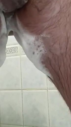 Turkish Bathroom Shower and Big Cumshot.