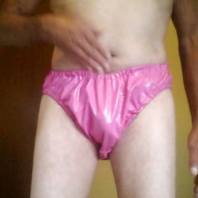 pink plastic sissy panties