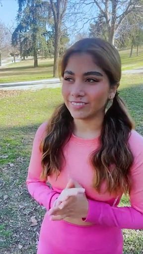 Chubby Fan Fucks and Fills Peruvian Actress's Pussy in the Park