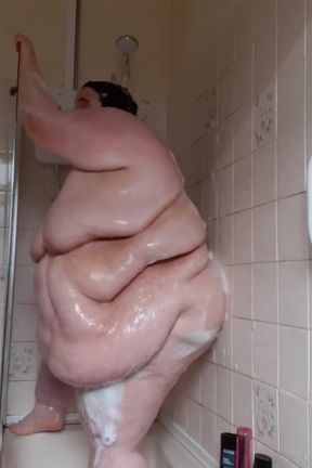 SSBBW Lady Brads shower &amp; belly jiggles