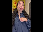alessia green Unzips Fleece For Pussy Tease