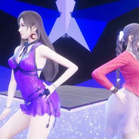 MMD TAEYEON - INVU Aerith Tifa Lockhart Hot Kpop Dance Final Fantasy Uncensored Hentai