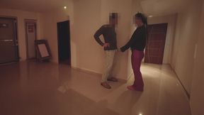 Hotwife Fucked at Building Party - Cum in Mouth