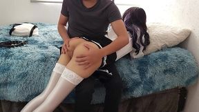 pequenita estudiante recibe castigo ejemplar por parte de su papi