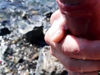 johnholmesjunior in undressed beach public solo show and cum slow motion